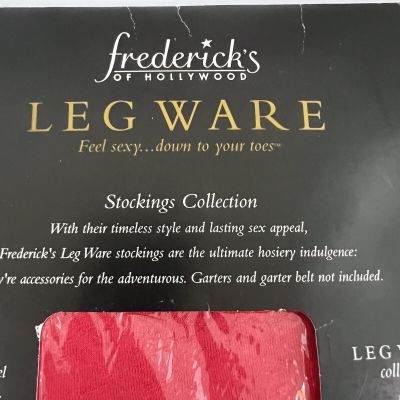 VTG Fredericks of Hollywood Leg Ware Stockings Thigh High Red Women’s S 2 Pair