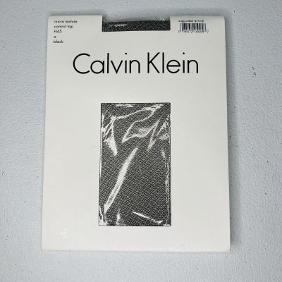 Calvin Klein Black Pantyhose Control Top Micro Texture Style H45 Size A