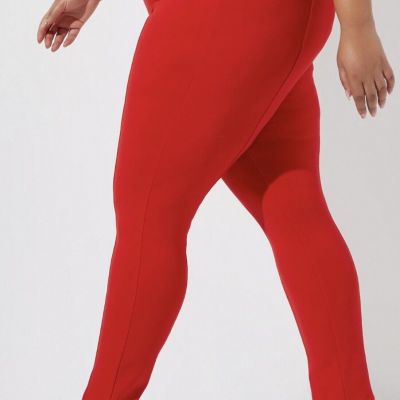 NWT Ashley Stewart Red High-rise ponte leggings with seam Sz 18/20 Ret-$39.50