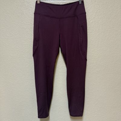 Hylete Leggings Size XL Purple Stretch Gym Workout Athletic Leggings 25” Inseam