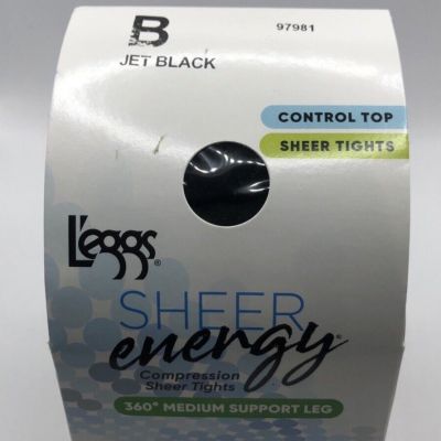 L'eggs Sheer Energy Women's Sheer Tights Jet Black Size B