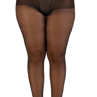 Super Durable plus Size Tights, High Waist Control Top Sheer Pantyhose, Shiny Ny