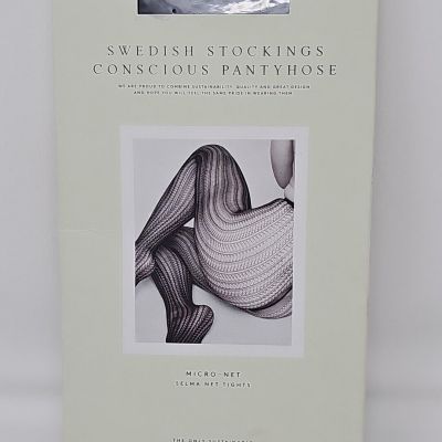 Swedish Stockings Conscious  Pantyhose Black Micronet XL Selma Net Barney's NY