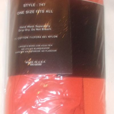 WOMEN'S ANGELINA ORANGE TIGHTS ONE SIZE NEW IN PACKAGE NYLON /COTTON / LYCRA