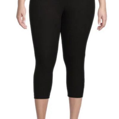 Terra and Sky Black High Rise Knit Capris Size 1X (16W-18W) NWT