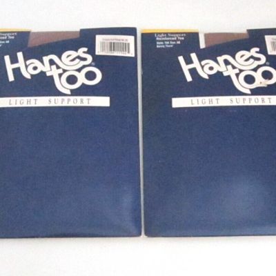 Hanes Too Light Support Reinforced Toe Pantyhose Size AB Barely There Style 156