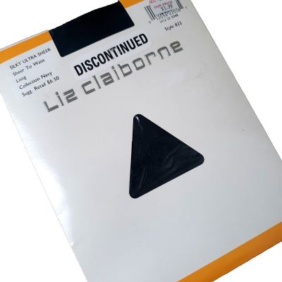 Liz Claiborne Silky Ultra Sheer to Waist Navy Blue Pantyhose 822 Long 1990 VTG