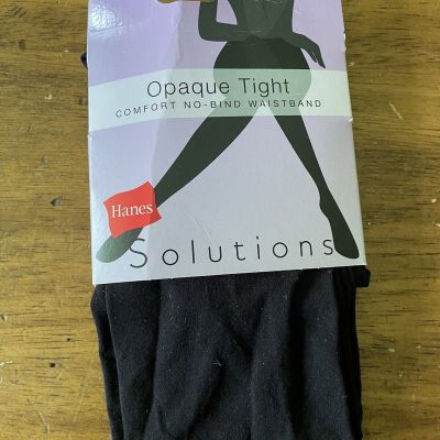 Hanes Solutions Opaque Tights Control Top No Bind Size Small S Black