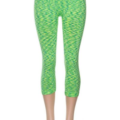 B20 Green Soft Knee Length bright soft workout gym yoga Women's Leggings OS