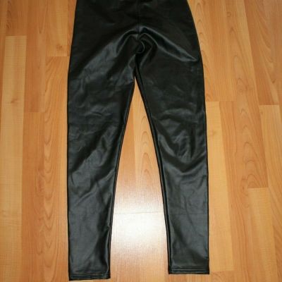Women's S Faux Leather Leggings High Waist Stretchy Push Up Pencil Pants Skinny