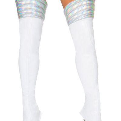 Sexy Adult Women Costume Hosiery Accessory White Space Girl Leggings Leg Warmer