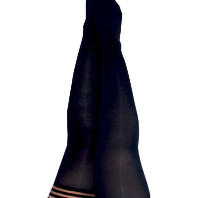 Kix'ies Danielle Stockings Hosiery  Opaque Thigh High Black