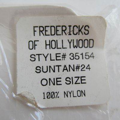 Frederick's Of Hollywood Suntan Nylon Stocking One Size Knee High Lace Top Vtg M