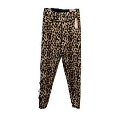 Victoria's Secret Incredible Essential Legging Sz 10 NWT Leopard Cheetah Lace Up
