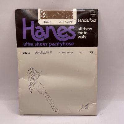 NWT/ Old Stock 1978 Hanes Sandalfoot All Sheer Toe To Waist Vintage Size (A)