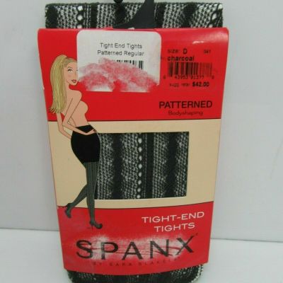 SPANX Size D Charcoal Patterned Body Shaping Tight-End Tights Style 041 NWT