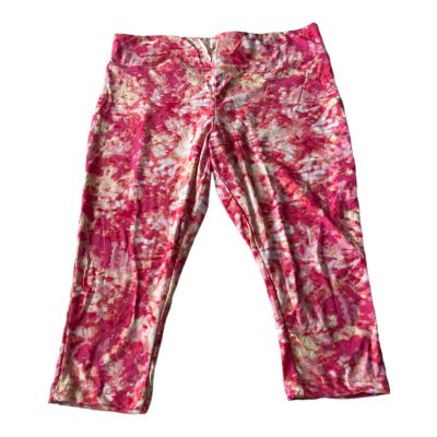 Terra & Sky Womens Size 3X Coral Tie Dye High Rise Capri Leggings Super Soft