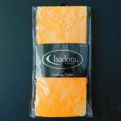 Isadora Paccini NY Fashion Tights, Orange O/S Lace Knit Halloween Dress Up NEW