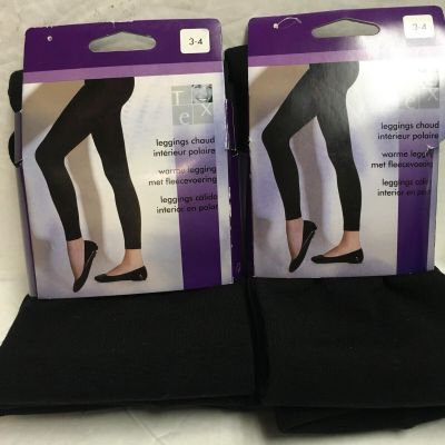 LOT OF 2 LEGGINGS BLACK COLOR S SIZE (3/4) M/L NEW IN PACKAGE