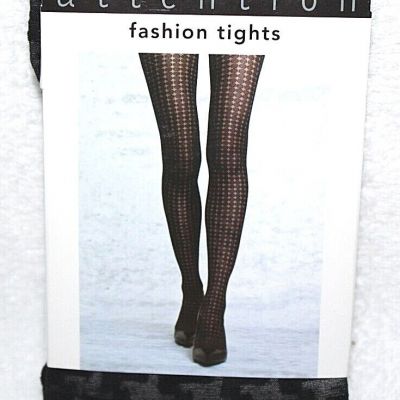 Attention Black Patterned Control Top Fashion Tights 1 Pair - Pick Your Size