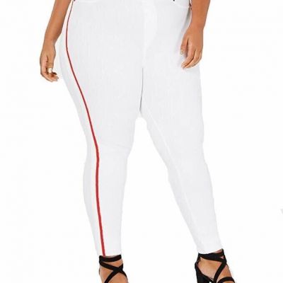 (NWT) HUE Women's Racer Stripe Original Denim Leggings Plus Size 2X