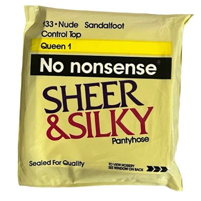 Vintage No Nonsense Sheer and Silky Queen Nude Sandalfoot #133 Pantyhose Tights