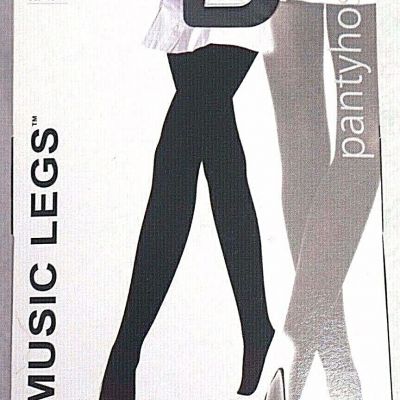 Music Legs Women's One Size Fits Most Black Pantyhose Tights