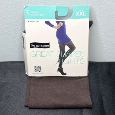 No Nonsense Great Shapes Opaque Shaping Tights USA Espresso Brown, Size XXL NEW