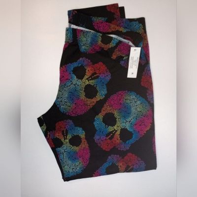 Sugar Skull Black leggings womens size 3x NWT Retro fall Halloween casual comfy