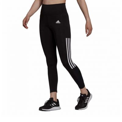 adidas Women's 3-Stripe 7/8 Style High Rise Tight Fit Side Pocket Legging Black