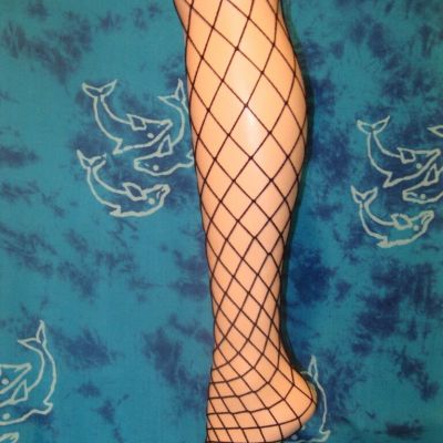 New Leg Avenue Retro Sexy Black Large Fishnet Fence Net Thigh Highs Stockings OS