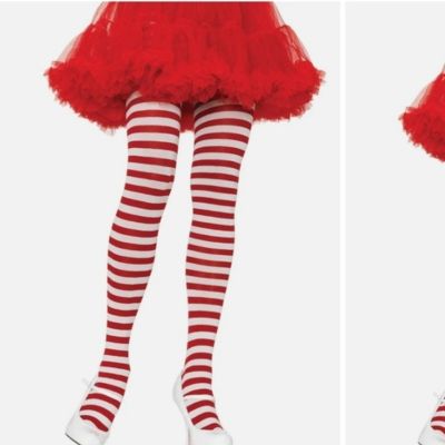 Leg Avenue Candy Striped Red White Stockings Tights