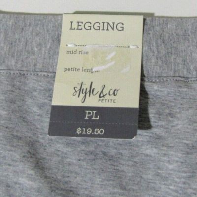NWT Style & Co Capri Leggings Stretch Heather grey cotton/spandex Women Petite L
