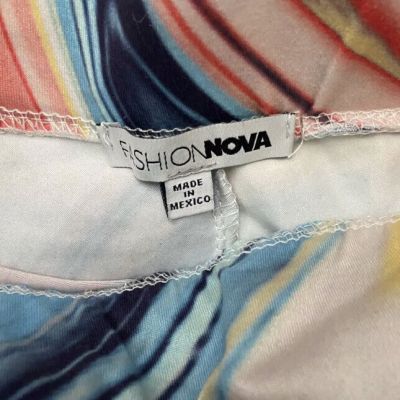 Fashion Nova- Into The Stacked Pant -  Rainbow Combo Size Small