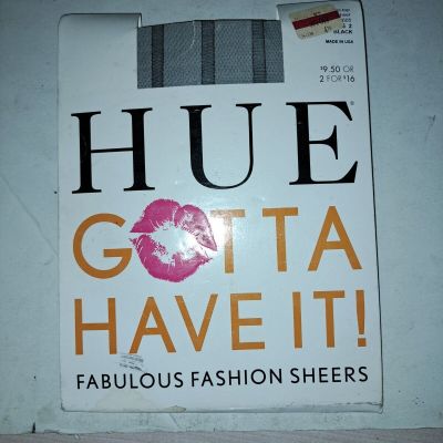 HUE Gotta Have It Fashion Sheers Control Top Tights Black Size 2