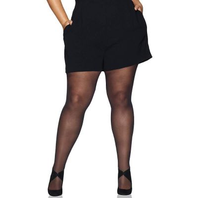Hanes Curves Women's Sheer Black Tights, Size 3X - 4X