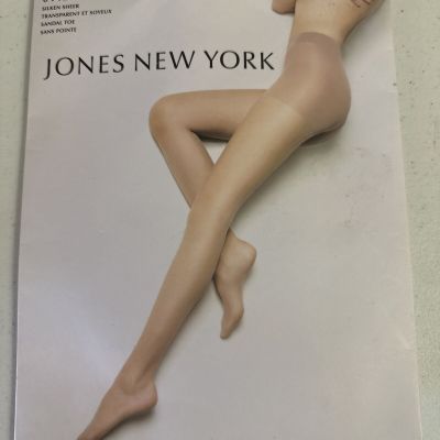 NEW Jones New York Control Top Sandal Toe Black Pantyhose Size C/D