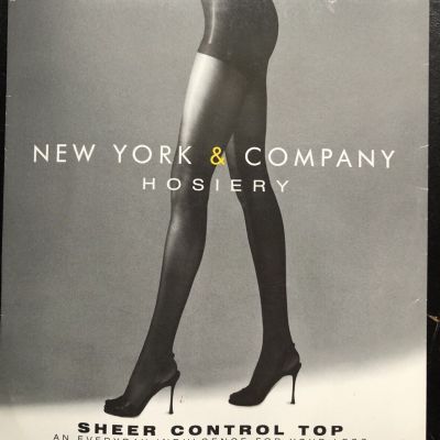 NIP New York & Company Hosiery Sheer Control Top Size Medium Pearl