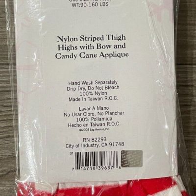 Women's Red & White Thigh High Stockings, One Size, NEW CONDITION
