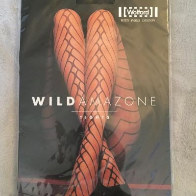 WOLFORD WILD AMAZON TIGHTS/PANTYHOSE BLACK SIZE SMALL