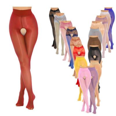 US Women Sexy Sheer Stockings Thigh-High Hold Up Pantyhose Over Knee Shiny Socks