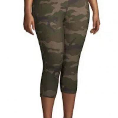 Terra & Sky Plus Size Soft Camouflage Capris  1X (16W-18W) NWT