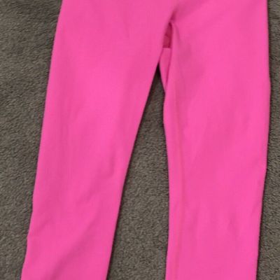 Lululemon Hot Pink Cropped Leggings Size 4 Yoga Athletic Pilates Running WorkOut
