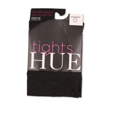 HUE ESF16171 Control Top Ultimate Opaque Tights Graphite Heather Size 1