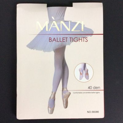 Manzi Convertible Ballet Tights Size XL Pink Dance Rehearsal Opaque 40 Denier