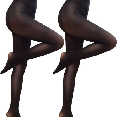 2 Pairs Black Tights for Women, 80D Womens Black Tights Nude Tights Opaque Foote