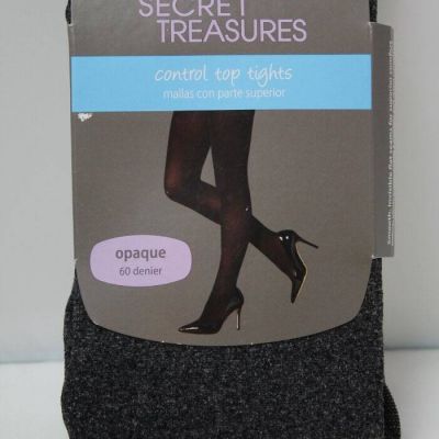NEW Womens Secret Treasures Control Top Fashion Tights Size 4 Gray Opaque Ladies