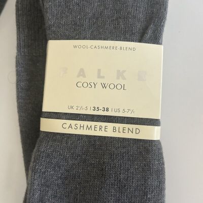 Falke Women's Knee Socks Cosy Wool Cashmere Blend Grey 35-38 7.5 US