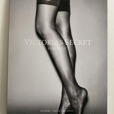 Victoria's Secret VERY SEXY Crystal Stockings Thigh Highs Noir Navy VS LARGE