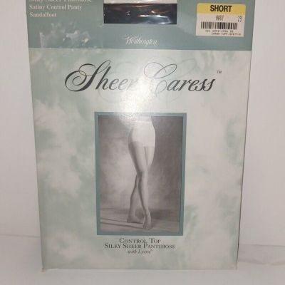 Worthington Sheer Caress Navy Short Sandalfoot Pantyhose With Lycra